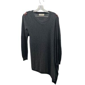 Vintageous Pullover Sweater Womens Size Small Gray Asymmetric Hem Cashmere Blend